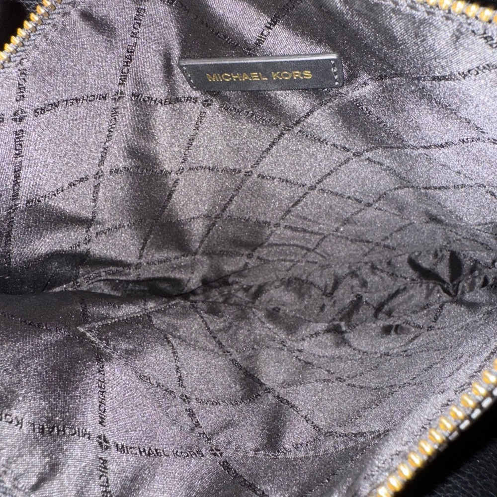 Michael Kors Mercer large Black Satchel with Gold Accents - Picture 4 of 5